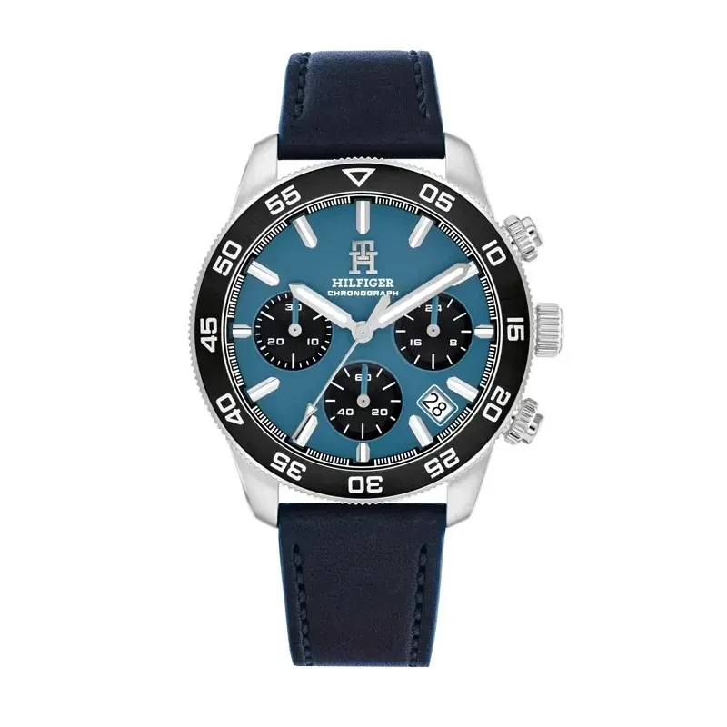 Tommy Hilfiger TH85 Blue Dial Leather Men's Watch Watch- 1792187
